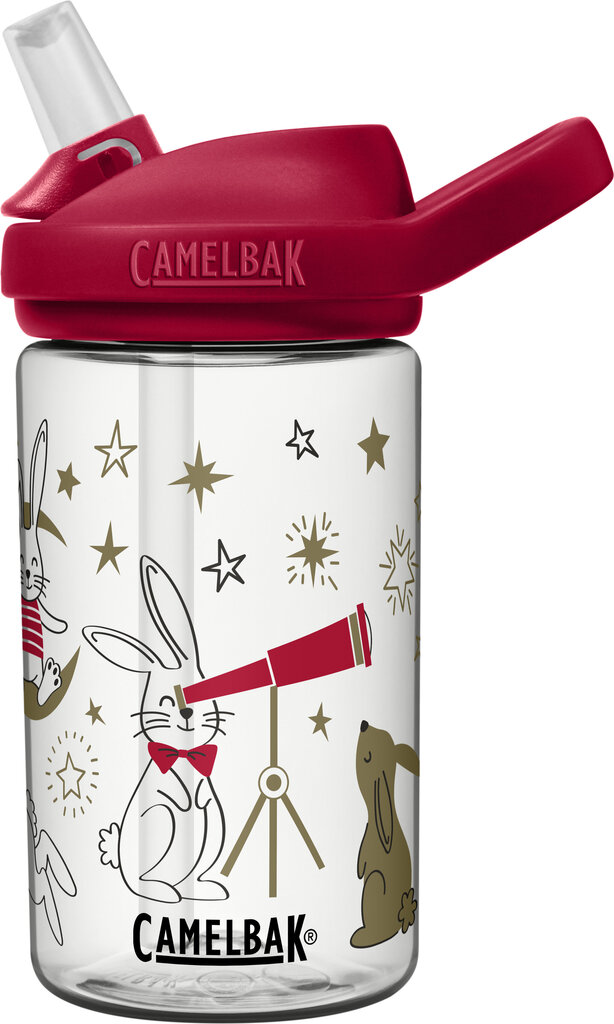 Bērnu pudele Camelbak Eddy+Kids Star Rabbits, 400 ml, sarkana цена и информация | Ūdens pudeles | 220.lv