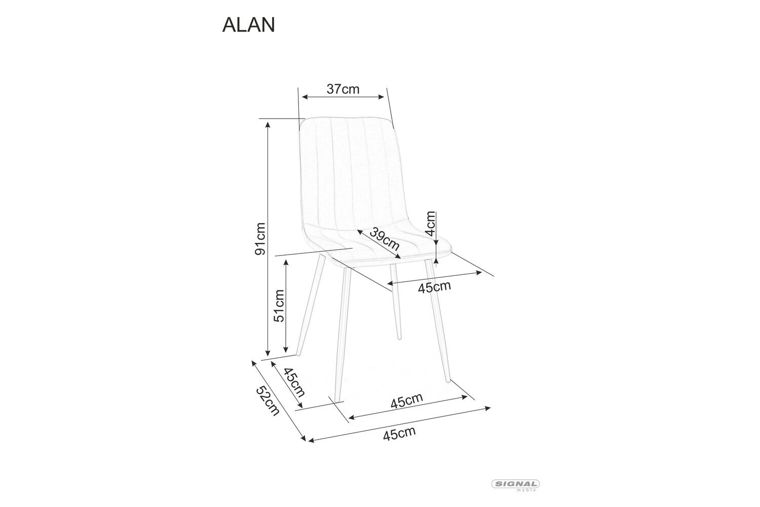 Ēdamistabas krēsls Signal Alan Velvet, brūns/melns цена и информация | Virtuves un ēdamistabas krēsli | 220.lv
