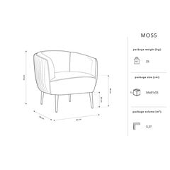 Krēsls Micadoni Home Moss, pelēks цена и информация | Стулья для кухни и столовой | 220.lv