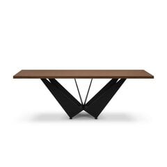 Pusdienu galds Micadoni Home Lottie 180x100cm, tumši brūns/melns cena un informācija | Virtuves galdi, ēdamgaldi | 220.lv