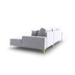 Stūra dīvāns Micadoni Home Larnite 5S-VR, gaiši pelēkas/zeltainas krāsas cena un informācija | Stūra dīvāni | 220.lv