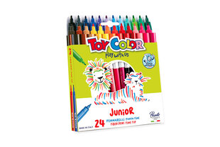 Flomasteri ToyColor 24 krāsu superwashable Junior цена и информация | Принадлежности для рисования, лепки | 220.lv