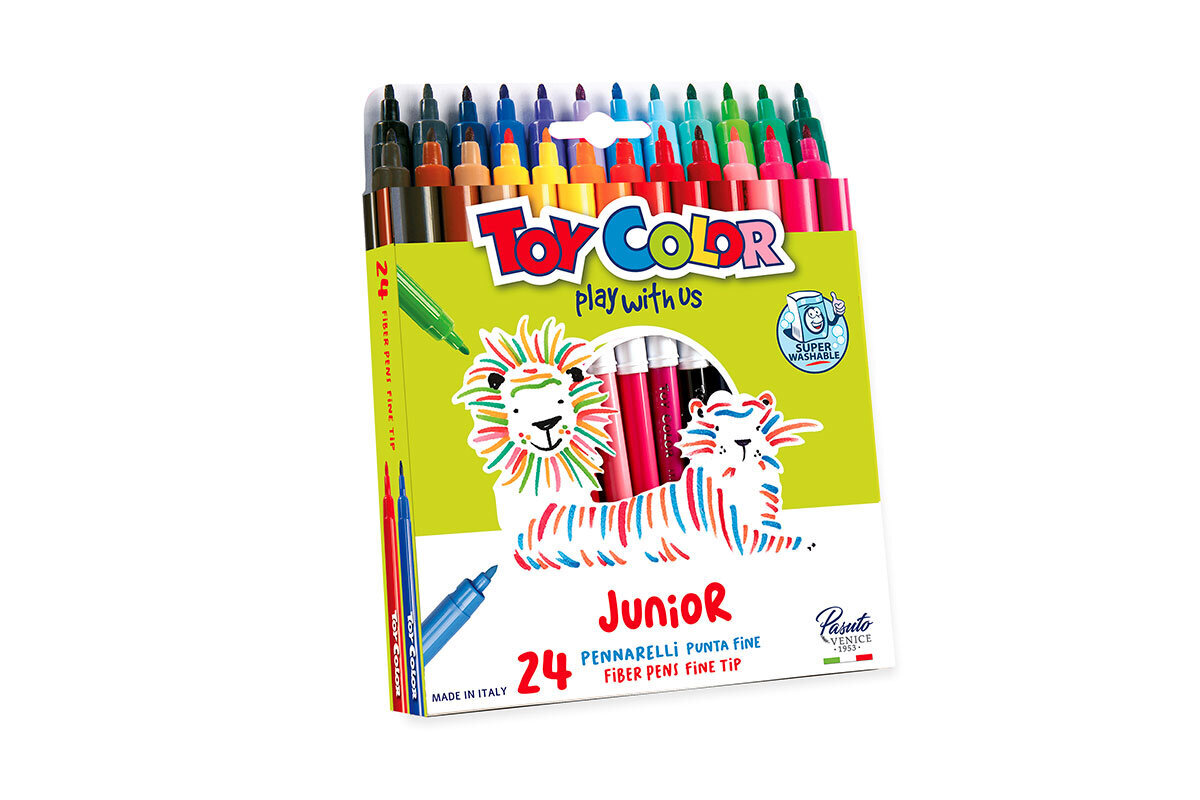 Flomasteri ToyColor 24 krāsu superwashable Junior cena un informācija | Modelēšanas un zīmēšanas piederumi | 220.lv
