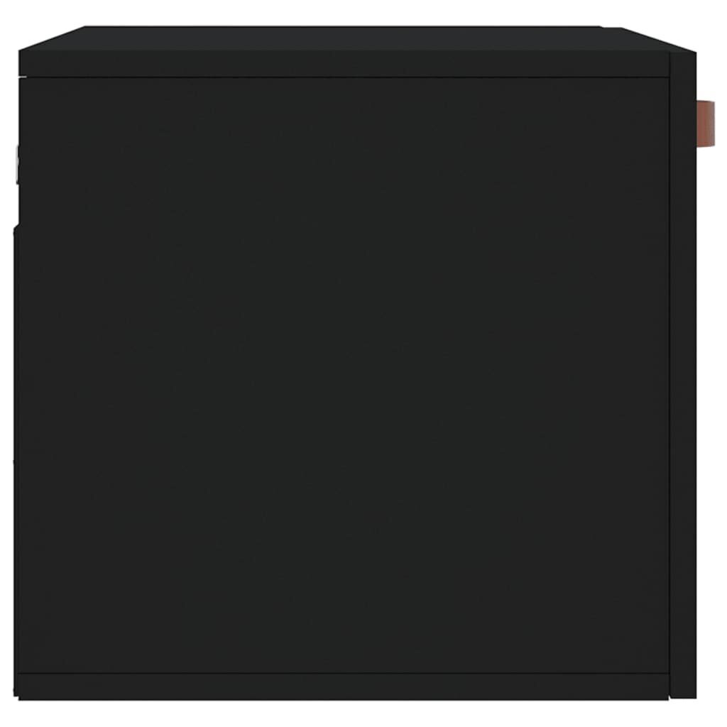 Sienas skapītis, melns, 60x36,5x35 cm, inženierijas koks цена и информация | Vannas istabas skapīši | 220.lv