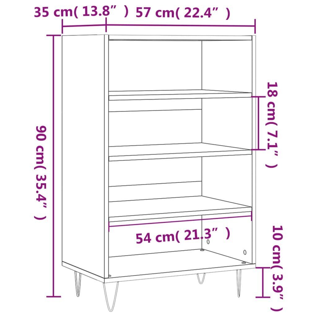 Augstais skapītis, koka krāsa, 57x35x90 cm, inženierijas koks cena un informācija | Kumodes | 220.lv