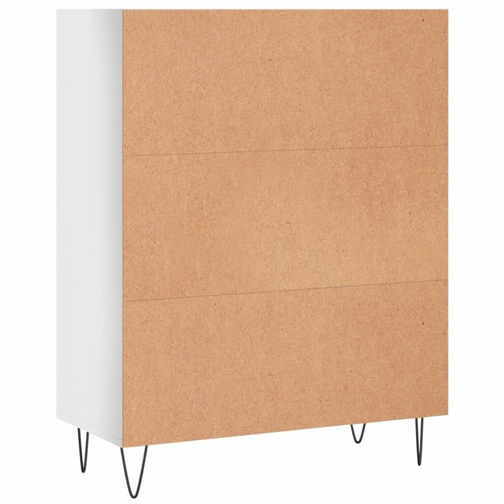 Grāmatplaukts, balts, 69,5x32,5x90 cm, inženierijas koks цена и информация | Plaukti | 220.lv