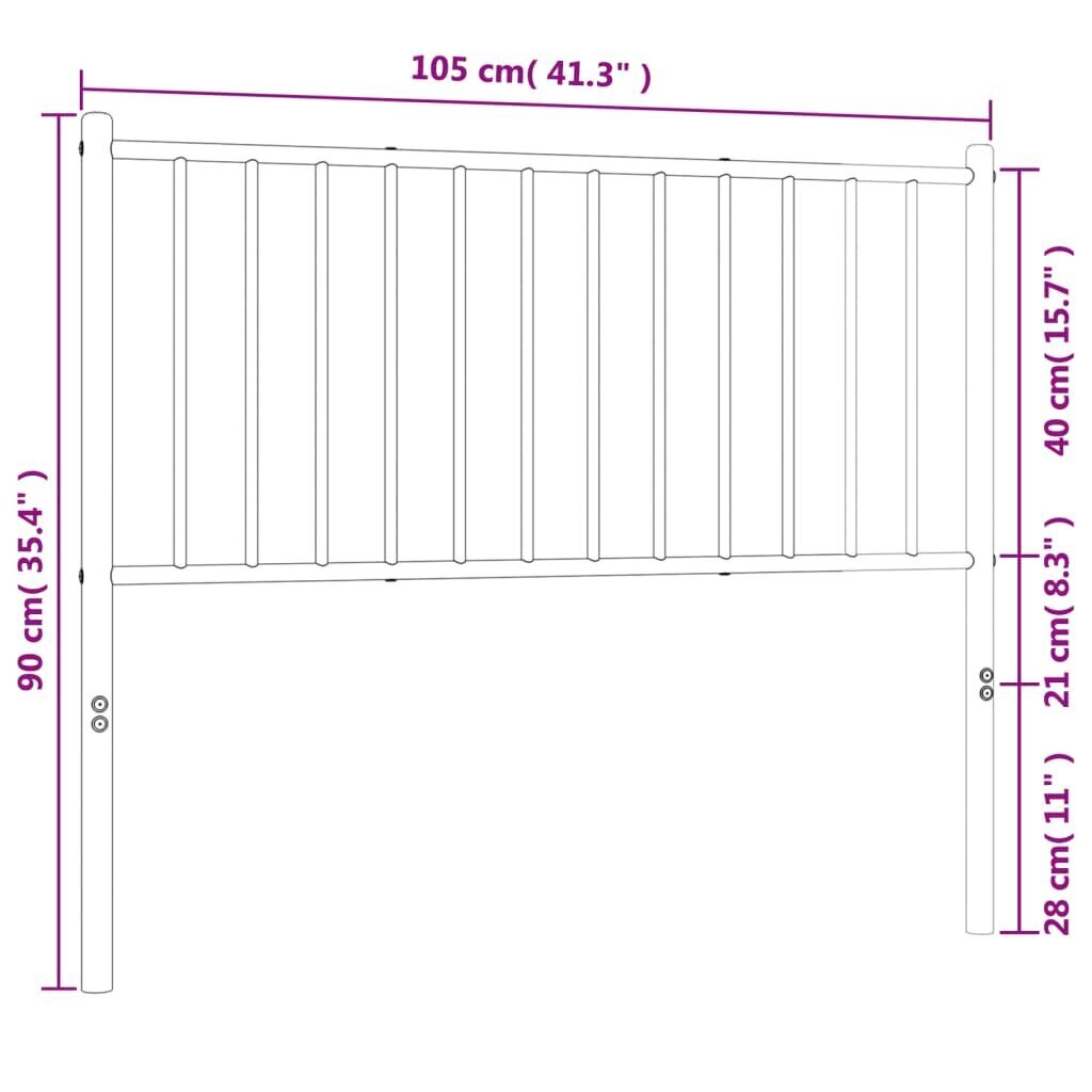 Gultas galvgalis, balts, 100 cm cena un informācija | Gultas | 220.lv