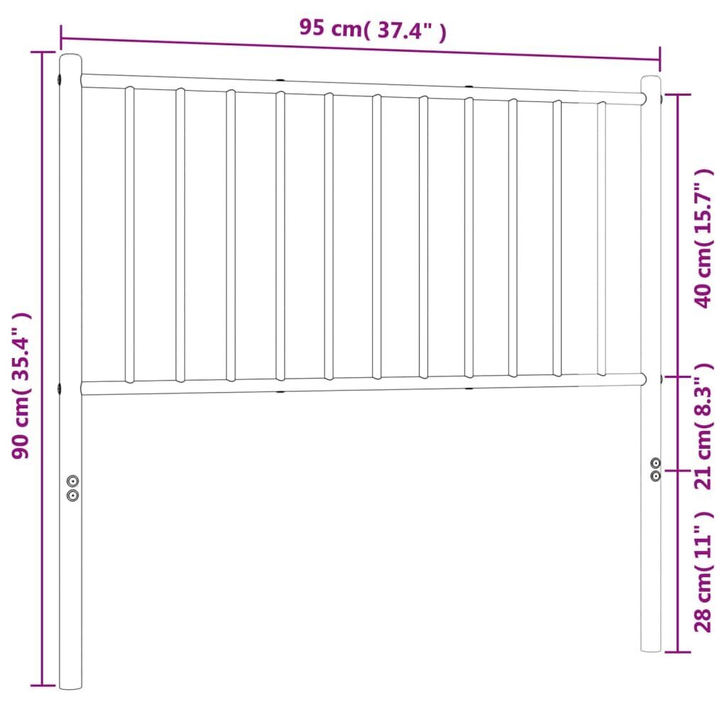 Gultas galvgalis, balts, 90 cm cena un informācija | Gultas | 220.lv