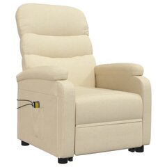 vidaXL masāžas krēsls, paceļams, krēmkrāsas audums цена и информация | Кресла в гостиную | 220.lv