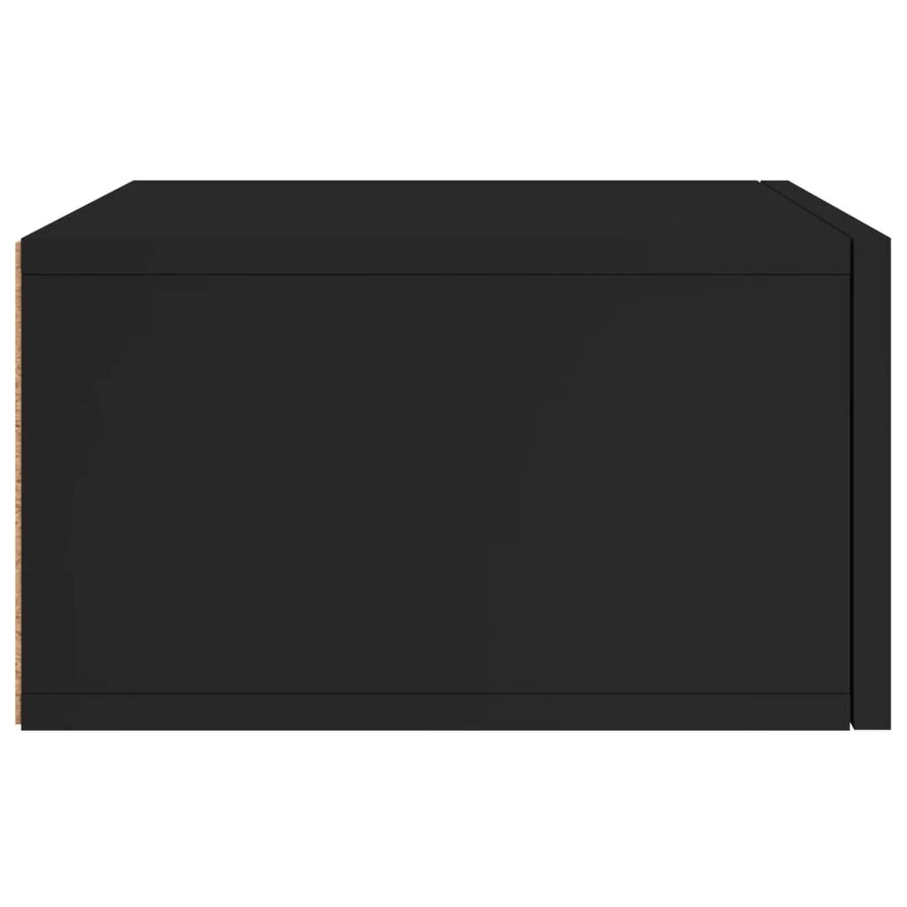 Sienas naktsskapītis, melns, 35x35x20 cm цена и информация | Naktsskapīši | 220.lv