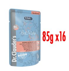 Dr.Clauder's Best Selection Sterilised vista un lasis ar jūraszālēm 16x85g cena un informācija | Konservi kaķiem | 220.lv