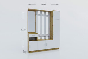 Priekšnama mēbeļu komplekts Garant Stefani L, 160x38x200 cm, balts/brūns cena un informācija | Priekšnama iekārtas | 220.lv