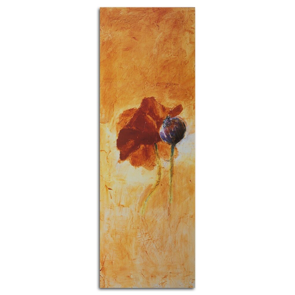 Glezniecība uz audekla, Magones zieds kā ar roku apgleznots cena un informācija | Gleznas | 220.lv
