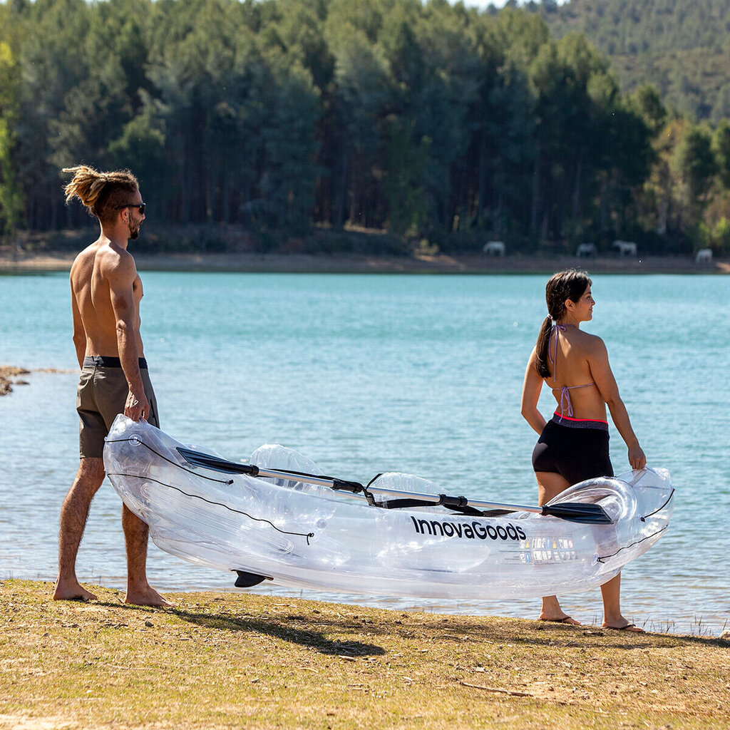 Caurspīdīgs piepūšams kajaks ar piederumiem Paros InnovaGoods, 312 cm, 2 vietas cena un informācija | Laivas un kajaki | 220.lv