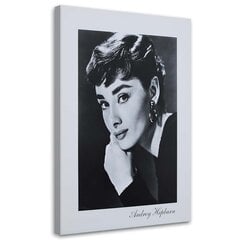 Glezniecība uz audekla, Audrey Hepburn - melnbalts portrets cena un informācija | Gleznas | 220.lv