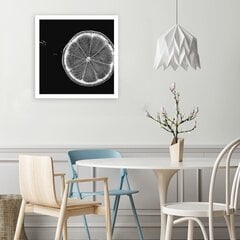 Glezniecība uz audekla, Citrona šķēle melnā un baltā krāsā cena un informācija | Gleznas | 220.lv