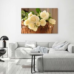 Glezniecība uz audekla, Dzeltenas un baltas rozes цена и информация | Картины | 220.lv