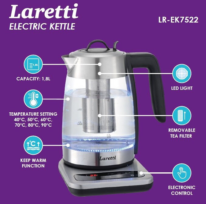 Laretti LR-EK7522 цена и информация | Elektriskās tējkannas | 220.lv