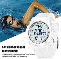 Wifort Digital Watches Мужчины женщины, 5 атм для водонепроницаемых наручных часов с EL фоновым освещением с двойным часовым поясом. B086YL1XTD цена и информация | Мужские часы | 220.lv