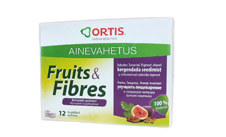 Uztura bagātīnātājs Ortis TehoLaxa Fruits & Fibres briket. N12 cena un informācija | Vitamīni, preparāti, uztura bagātinātāji labsajūtai | 220.lv