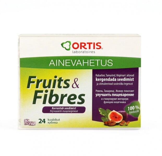 Uztura bagātīnātājs Ortis TehoLaxa Fruits & Fibres briket. N24 цена и информация | Vitamīni, preparāti, uztura bagātinātāji labsajūtai | 220.lv