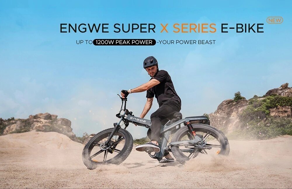 Elektriskais velosipēds Engwe X24, 24", melns, 1000W, 29,2Ah cena un informācija | Elektrovelosipēdi | 220.lv