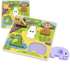 VIGA koka puzle Meža dzīvnieku mīkla cena un informācija | Rotaļlietas zīdaiņiem | 220.lv