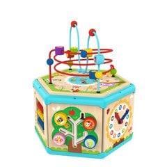 TOOKY TOY Интерактивная деревянная шестиугольная коробка для открывания Монтессори цена и информация | Развивающие игрушки | 220.lv