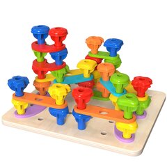 TOOKY TOY Многофункциональная доска Набор разноцветных шурупов Обучающие фигуры цена и информация | Развивающие игрушки | 220.lv