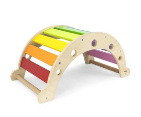 Качели VIGA Wooden Rocker Bridge 2in1 MONTESSORI Rainbow цена и информация | Игрушки для мальчиков | 220.lv