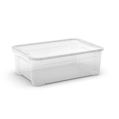 Коробка с крышкой T Box L 32L 39x55,5x19 см прозрачная цена и информация | Ящики для вещей | 220.lv