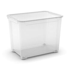 Коробка с крышкой T Box XXL 70L 39x55,5x42,5 см прозрачная цена и информация | Ящики для вещей | 220.lv