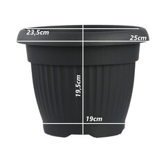 Plastmasas puķu pods, 25x19,5x19 cm cena un informācija | Puķu podi | 220.lv