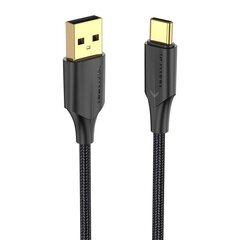 Зарядный кабель USB 2.0 на USB-C Vention CTFBF LED 3A, 1 м (черный) цена и информация | Кабели для телефонов | 220.lv