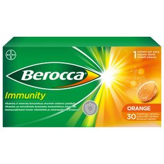 Uztura bagātinātājs Berocca Immunity putojošās tabletes N30 cena un informācija | Vitamīni, preparāti, uztura bagātinātāji labsajūtai | 220.lv