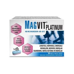 Uztura bagātinātājs Magvit Platinum 400mg Mg+B6+B12 tab. N30 cena un informācija | Vitamīni, preparāti, uztura bagātinātāji labsajūtai | 220.lv