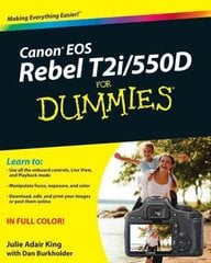 Canon EOS Rebel T2i / 550D For Dummies цена и информация | Книги по фотографии | 220.lv
