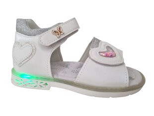 Sandales meitenēm gaismiņām Tom.M, balts цена и информация | Детские сандалии | 220.lv