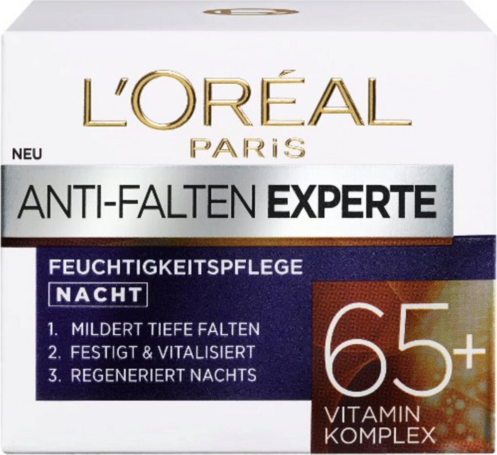 Nakts sejas krēms L'Oréal Paris Wrinkle Expert 65+, 50 ml cena un informācija | Sejas krēmi | 220.lv