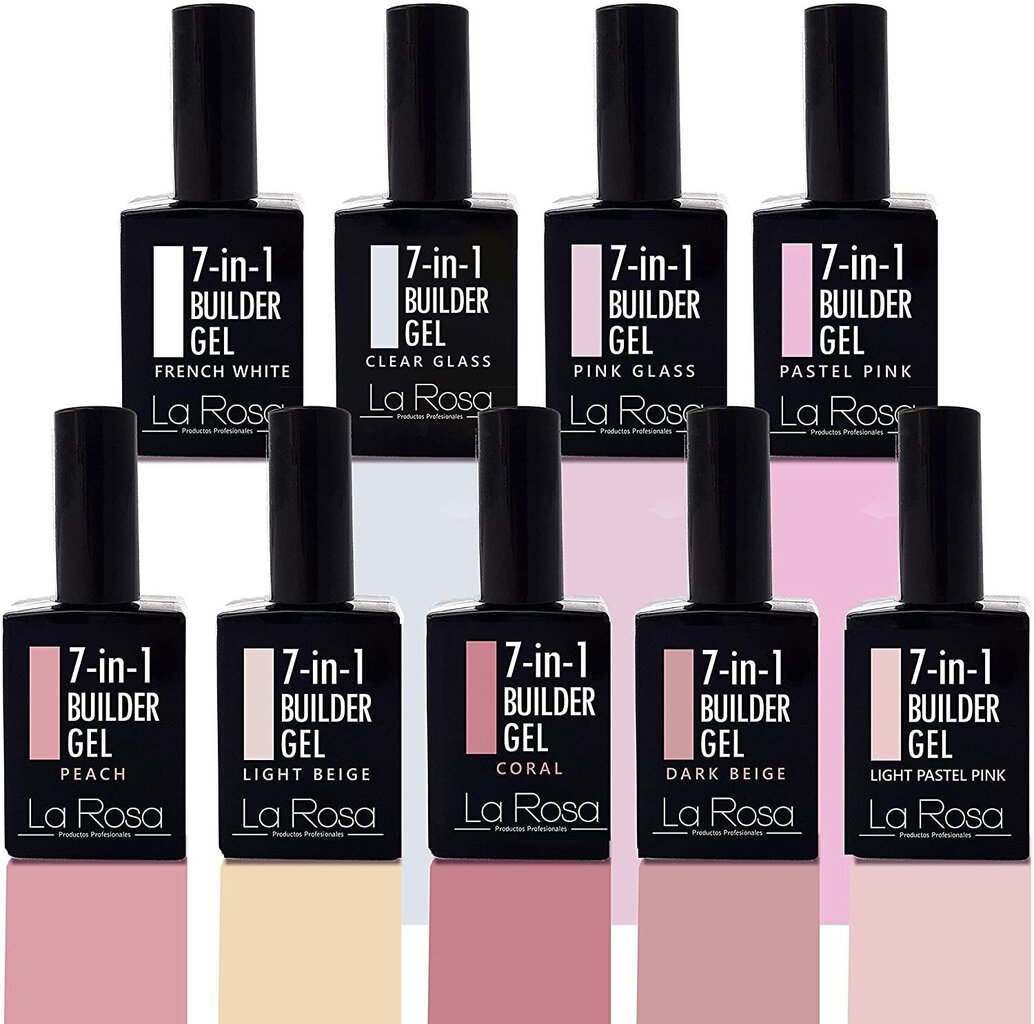 Hibrīda nagu laka La Rosa 7 in1 Builder Gel Coral UV/LED, 15 ml cena un informācija | Nagu lakas, stiprinātāji | 220.lv