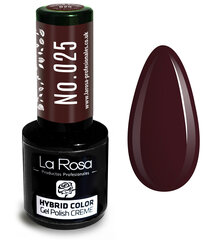 Hibrīda nagu laka La Rosa 025 Dark Burgundy, 9 ml cena un informācija | Nagu lakas, stiprinātāji | 220.lv