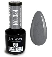 Hibrīda nagu laka La Rosa 034 Sandy Grey, 9 ml cena un informācija | Nagu lakas, stiprinātāji | 220.lv