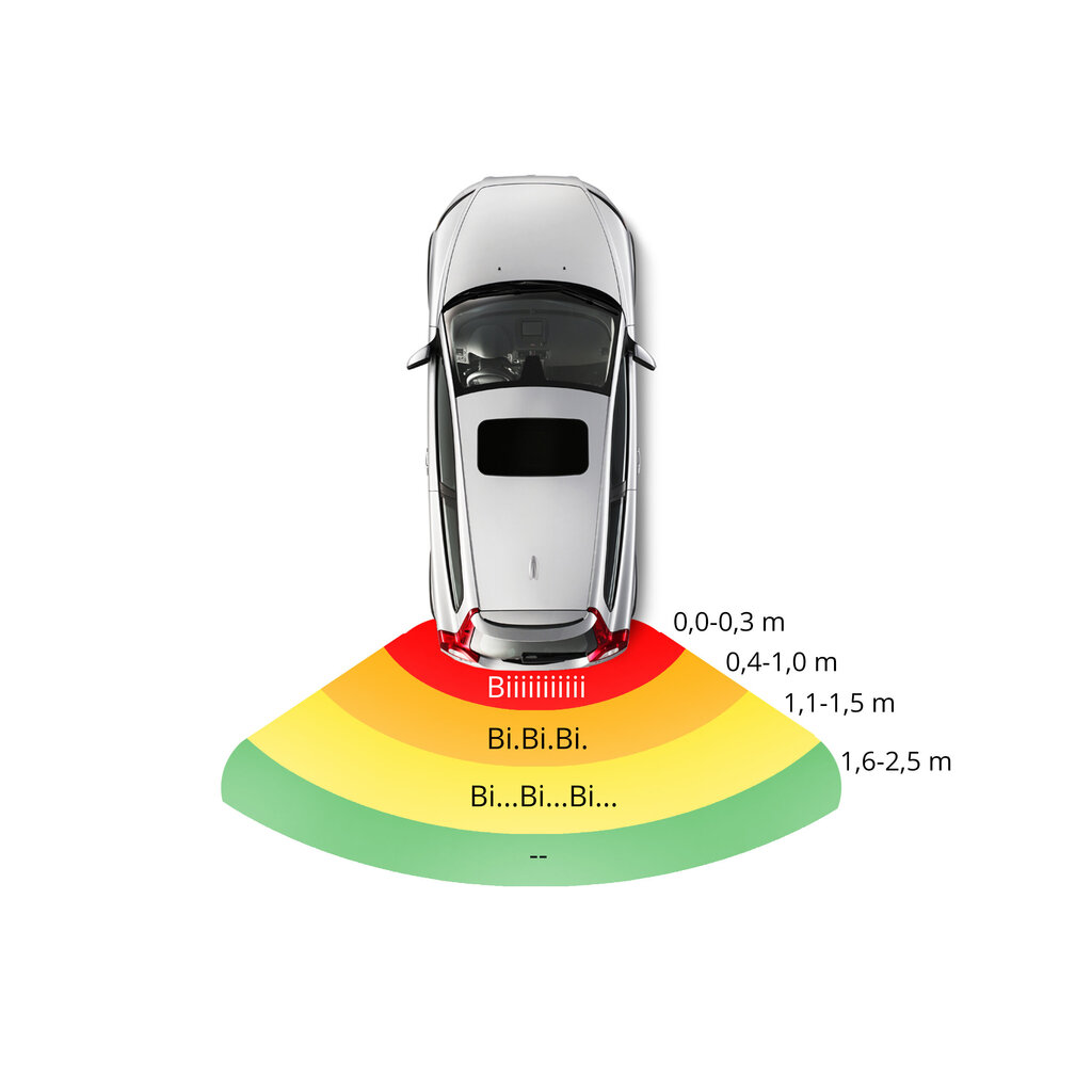 Parkošanās sistēma ar 4 sensoriem 22mm ar skaņas signālu EinParts, Sudrabs cena un informācija | Parkošanas sistēmas | 220.lv