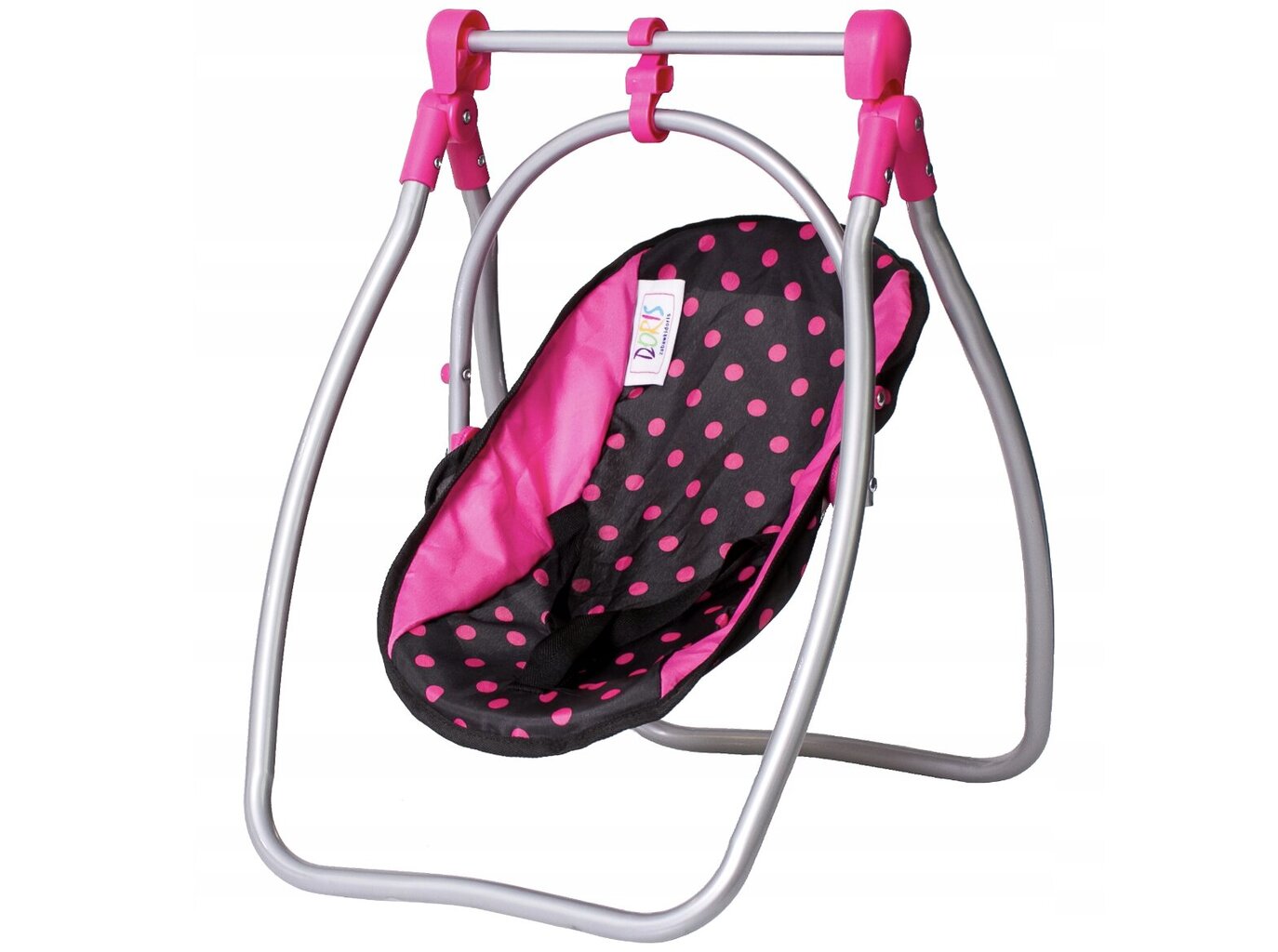 Leļļu barošanas krēsls Doris, melns/rozā cena un informācija | Rotaļlietas meitenēm | 220.lv