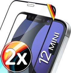 Utekcija 2x pilna ekrāna aizsargājošais stikls 3D iPhone 12 Mini (5,4 ") цена и информация | Защитные пленки для телефонов | 220.lv