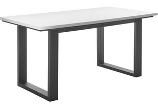 Pusdienu galds Caio 160 x 80 cm balts ar melnām kājām cena un informācija | Virtuves galdi, ēdamgaldi | 220.lv