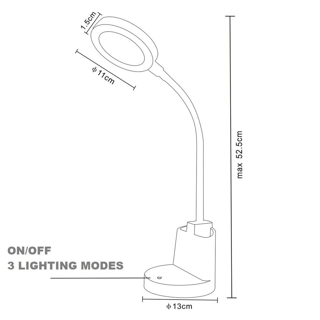 LED galda lampa G.LUX GD-UNO-T black cena un informācija | Galda lampas | 220.lv