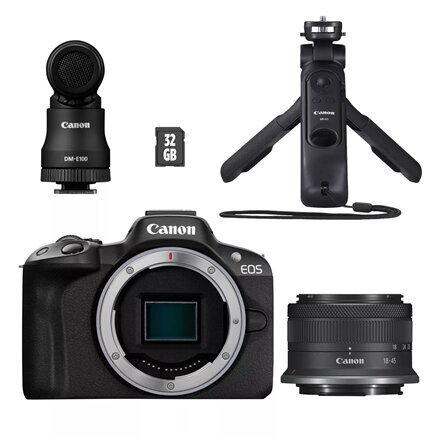 Canon EOS R50 + 18-45 mm Vlogger Kit цена и информация | Digitālās fotokameras | 220.lv