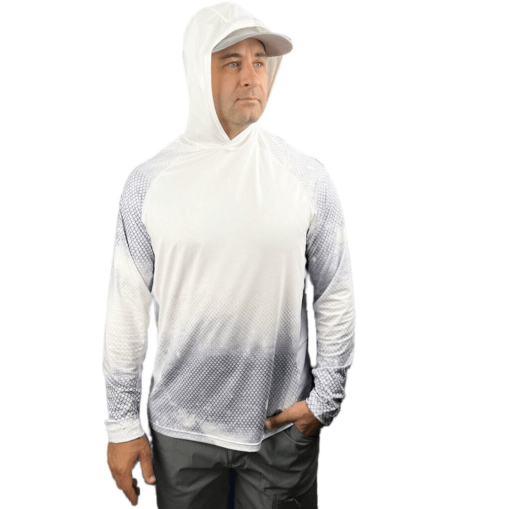 Sporta krekls ar garām piedurknēm Fishscale solar hoodie цена и информация | Sporta apģērbs vīriešiem | 220.lv