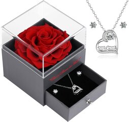 Forfamy dāvanu kastīte, ar mūžīgo rozi un dāmu saktu, sarkana cena un informācija | Citas oriģinālas dāvanas | 220.lv